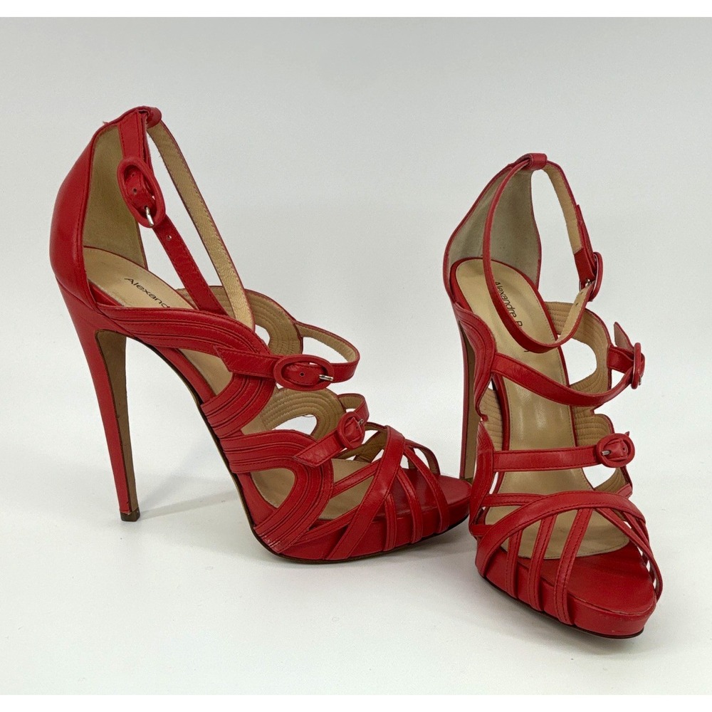 Alexandre Birman Strappy Open Toe Stiletto Heels Women's salmon pink EU 38 US 8